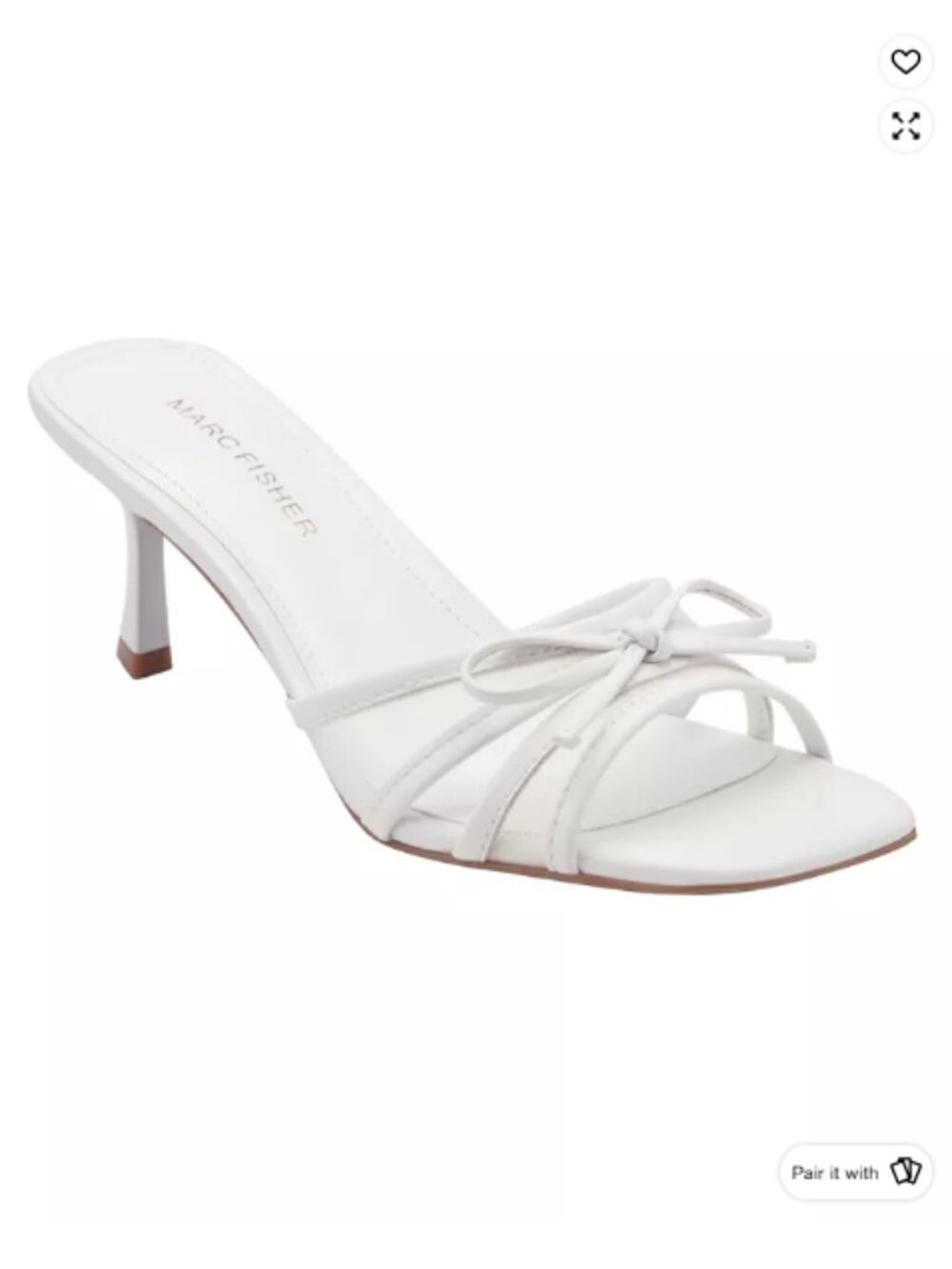 Marc Fisher Women’s Delphy Slip-On Kitten Heel Dress Sandals – Size 8